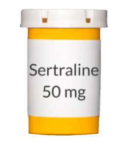 Medicine bottle of Sertraline 50mg